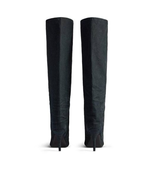 Balenciaga Black New Wader Distressed Boots