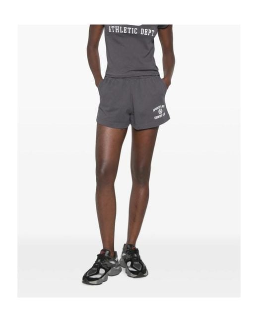 Sporty & Rich Gray Elastic-Waist Shorts
