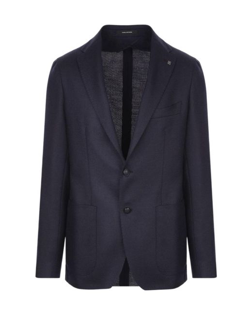 Tagliatore Blue Textured Two-Button Blazer for men