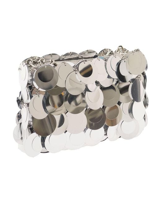 Rabanne Gray Mini Sparkle Shoulder Bag