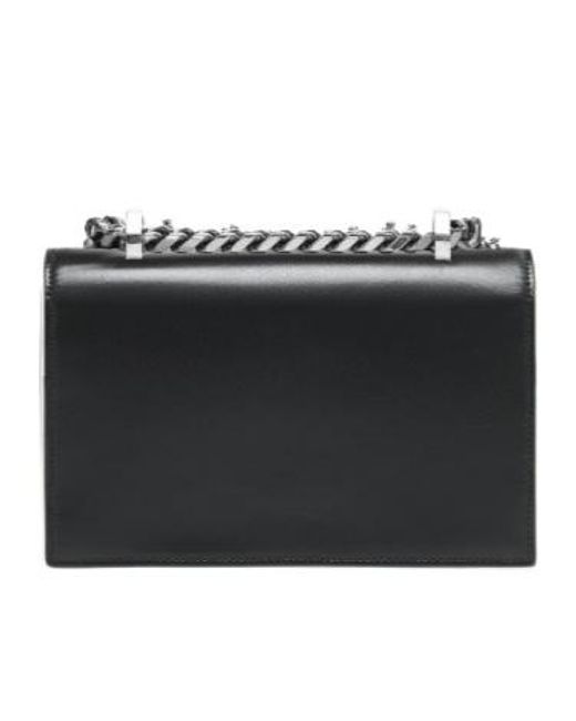 McQueen Black Embellished Embroidery Mini Jewelled Satchel
