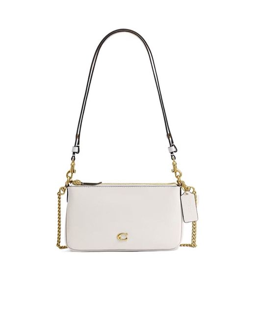 COACH White Audrey Leather Crossbody Bag