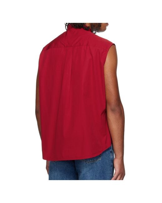 Our Legacy Red Sleeveless Wing Shirt for men