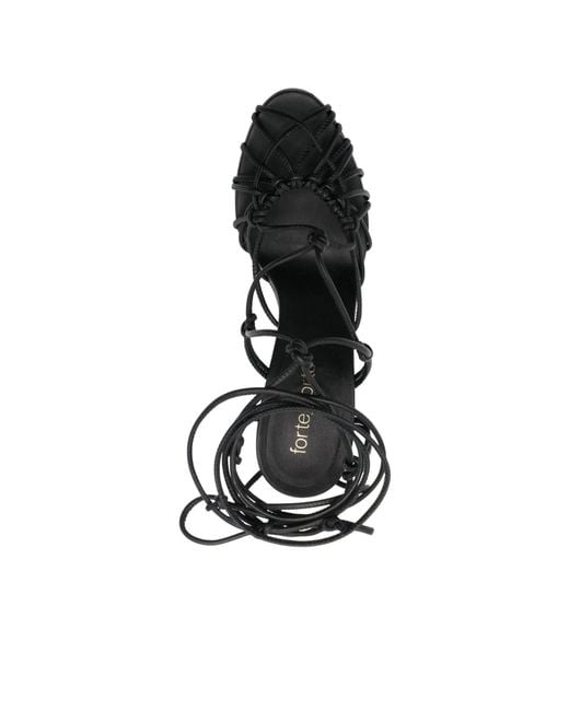 Forte_forte Black 95Mm Lace-Up Sandals