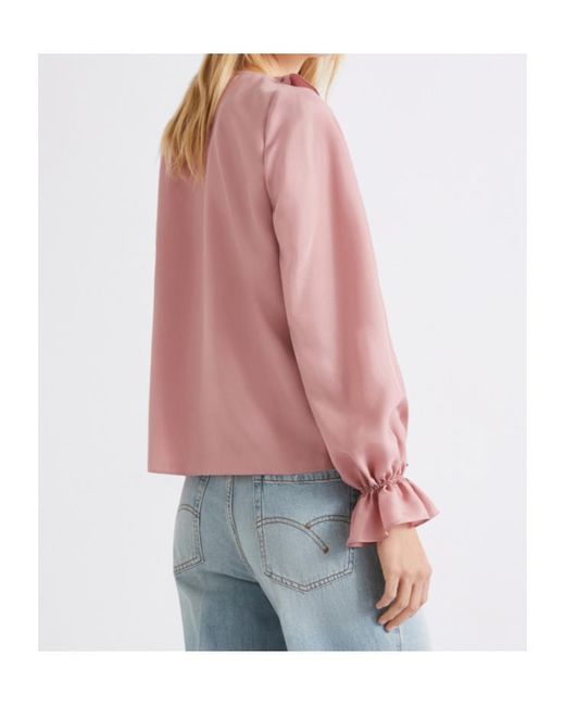 Marella Pink Ruched Silk Blouse