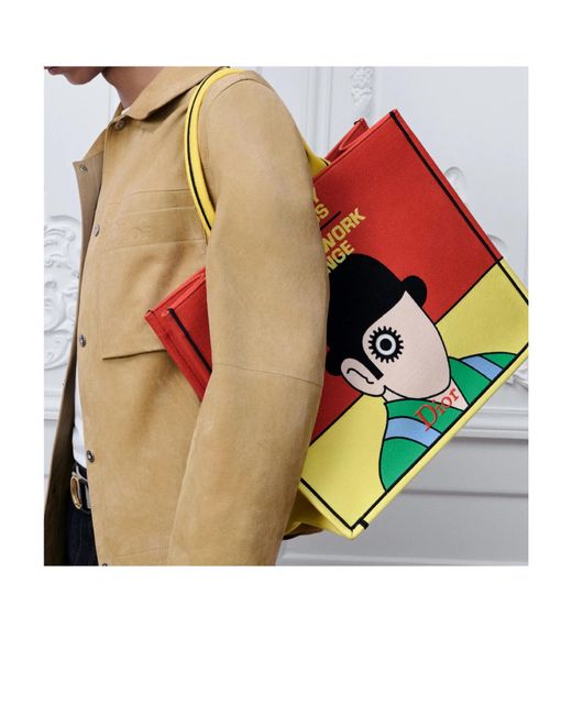 Dior Red Large Book Tote for men