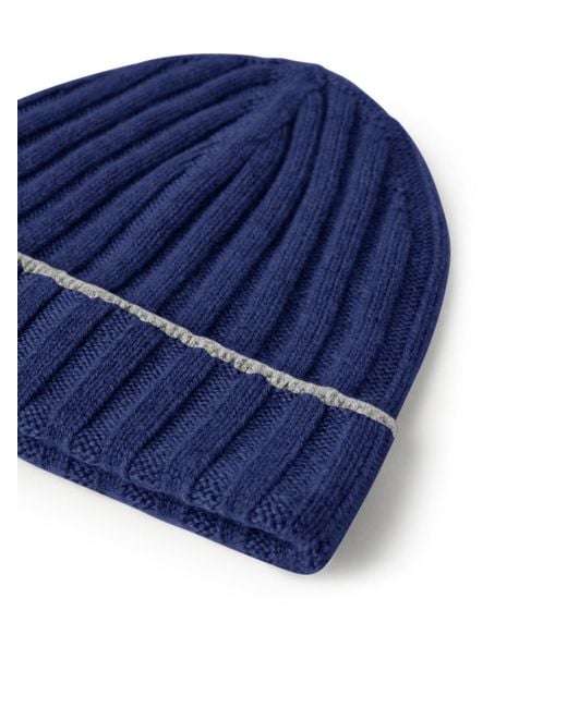 Brunello Cucinelli Blue Cashmere Hat for men