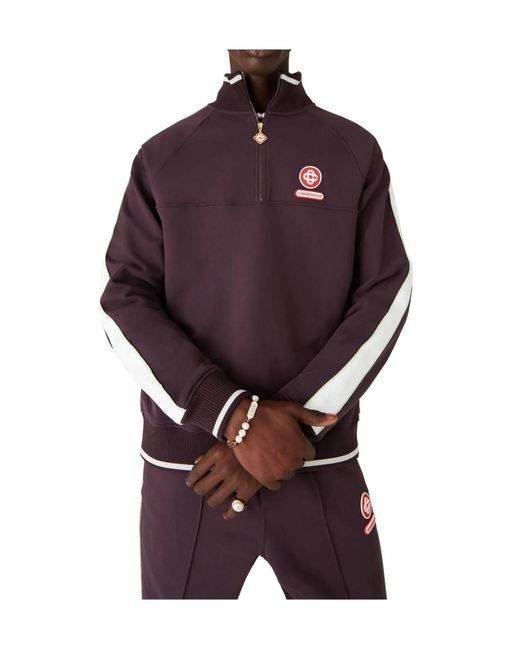 Casablanca Purple Quarter Zip Laurel Sweatshirt for men