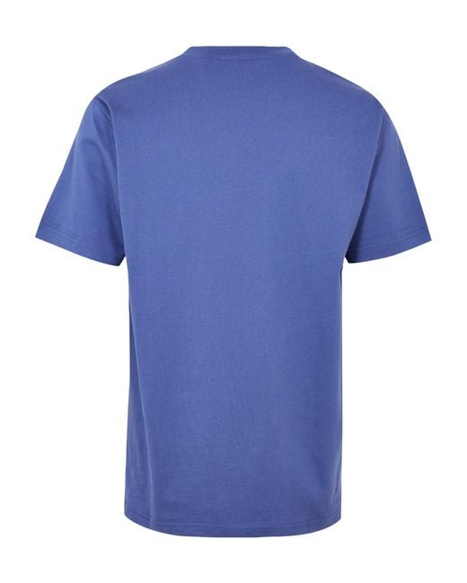 Off-White c/o Virgil Abloh Blue Color-Blocking Short-Sleeved Shirts for men