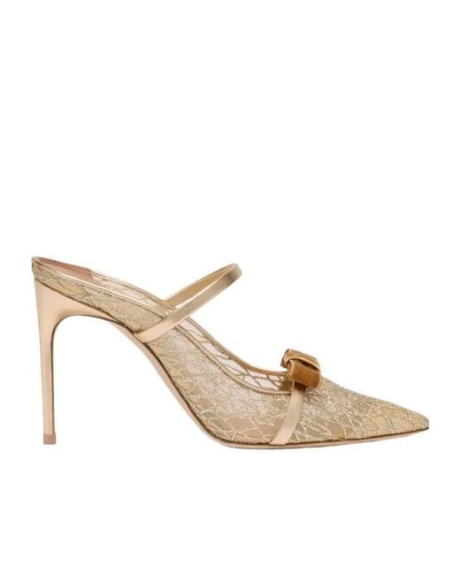 Malone Souliers Natural 90Mm Aurora Heeled Mules
