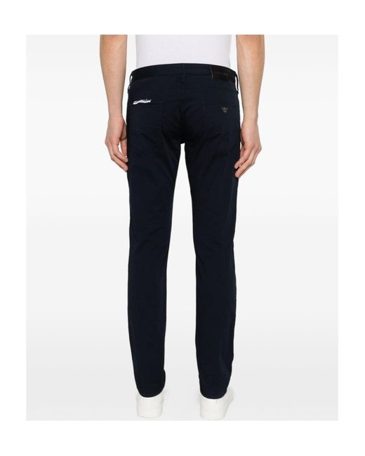 Emporio Armani Black Logo-Plaque Trousers for men