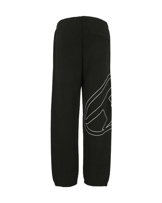 DIESEL Black Oval-D Logo Embroidered Track Pants for men
