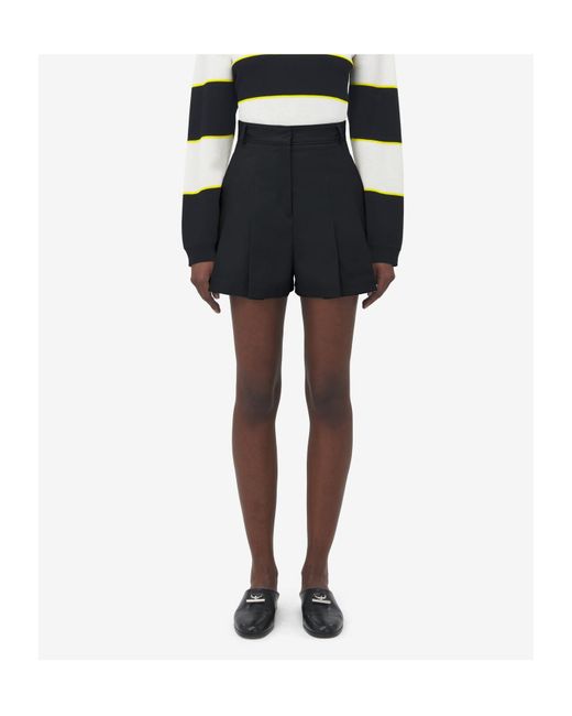 McQueen Black Pleated Tailored Shorts