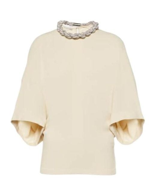 Stella McCartney Natural Embellished Detail Blouse