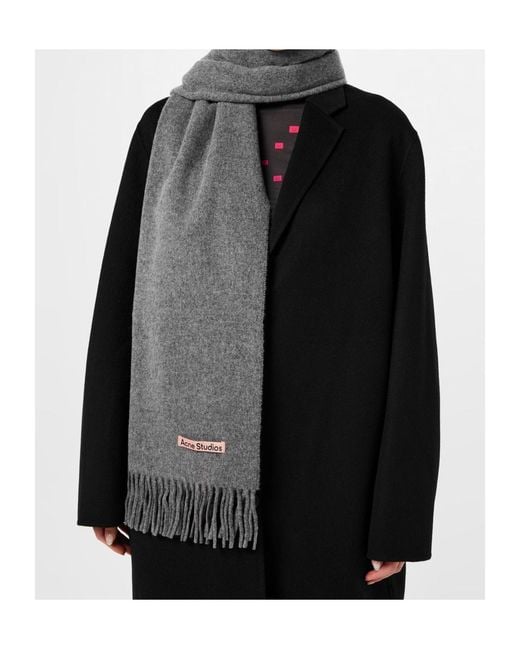 Acne Gray Fringed Scarf