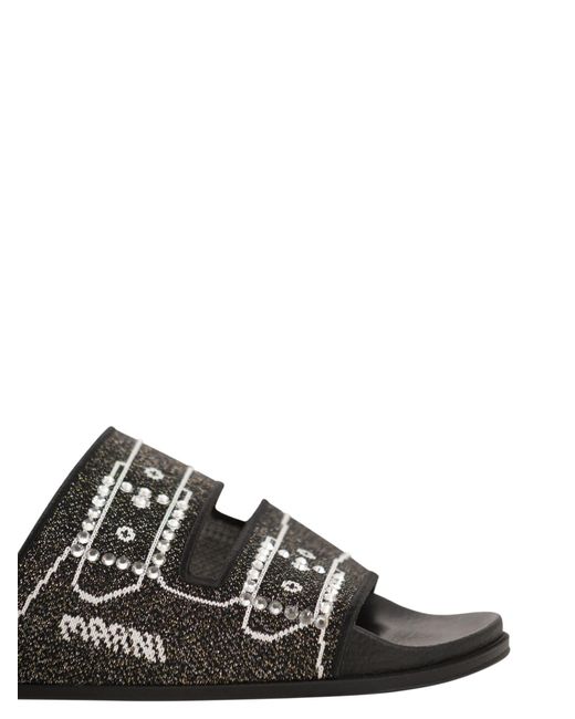 Marni Black Embellished Precious Sandals