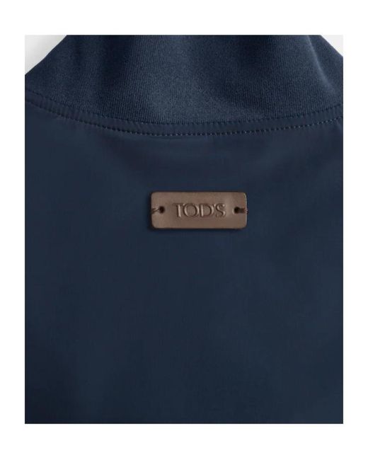 Tod's Blue Long-Sleeved Bomber Jacket for men