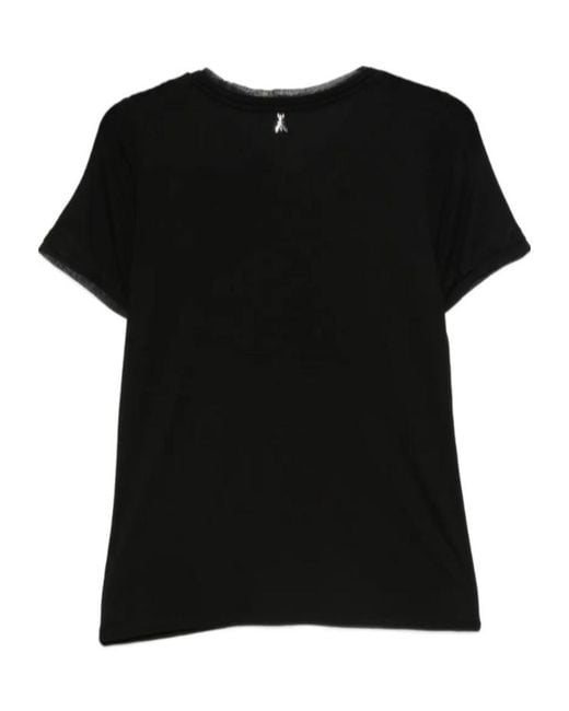 Patrizia Pepe Black V-Neck Short-Sleeved T-Shirt