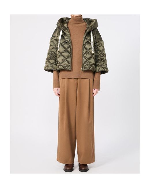 Max Mara Green Drawstring Padded Jacket