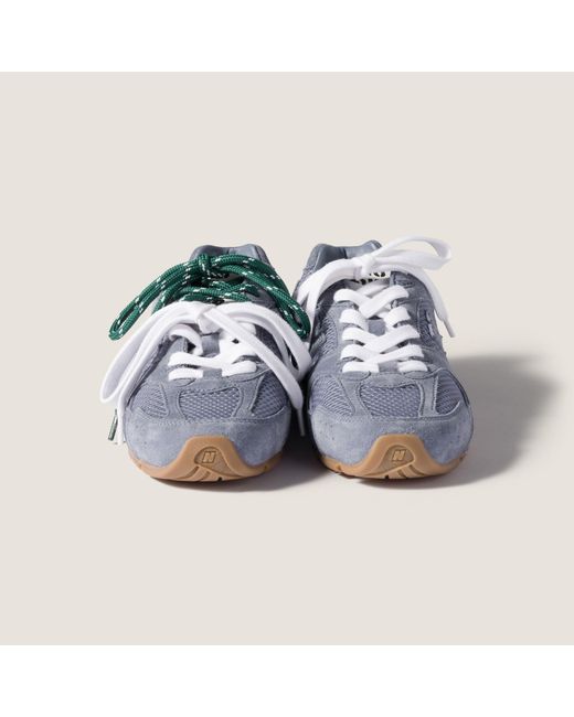 Miu Miu Blue New Balance X 530 Sl Suede And Mesh Sneakers
