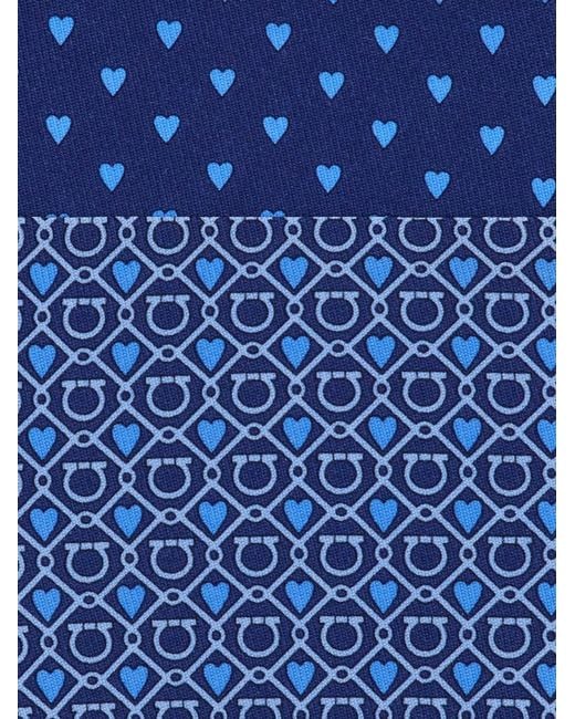 Ferragamo Blue Printed Tie for men