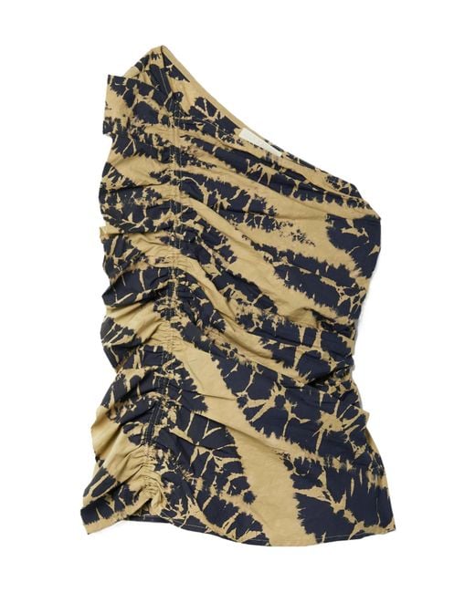 Ulla Johnson Green One-Shoulder Pleated Top
