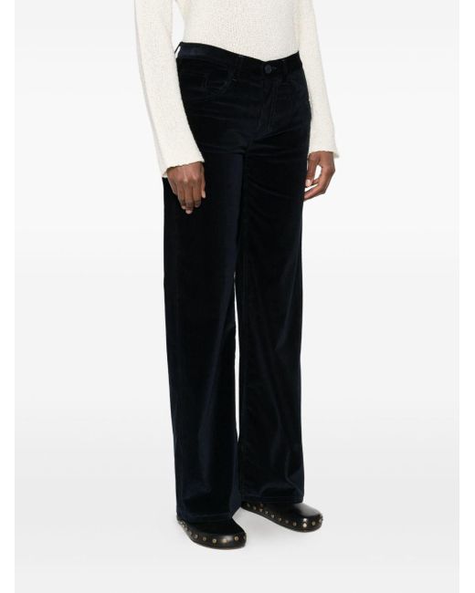 Dondup Black Jacklyn Wide-Leg Corduroy Pants