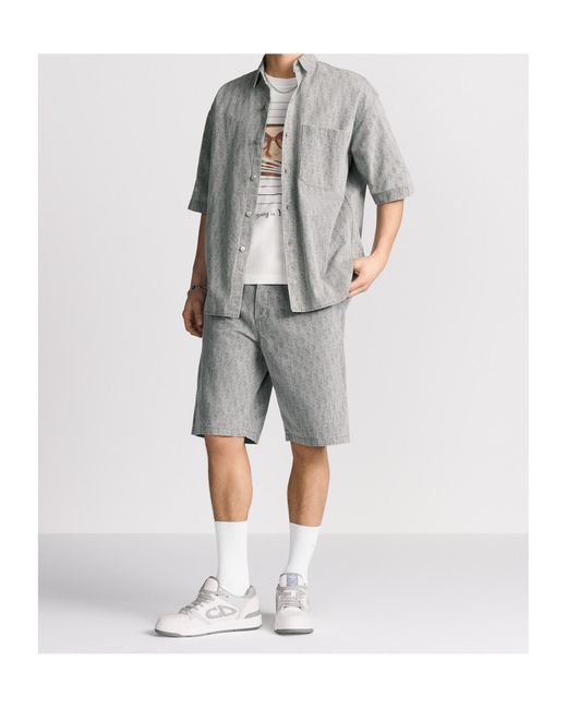 Dior Gray Homme Oblique Bermuda Shorts for men