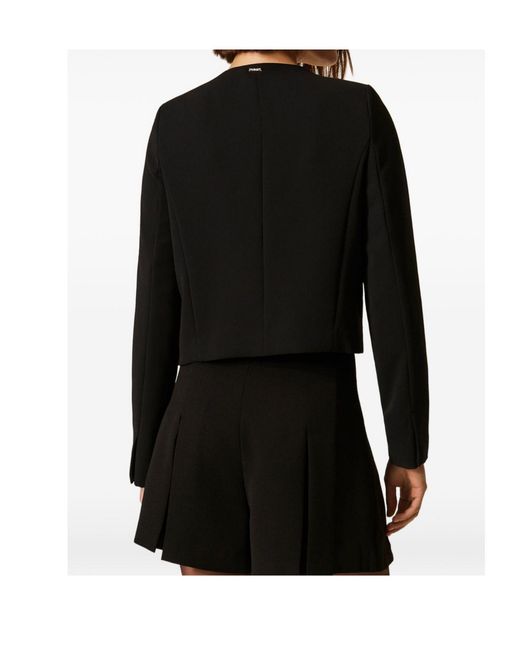 Twinset Black Pleated Detail Shorts