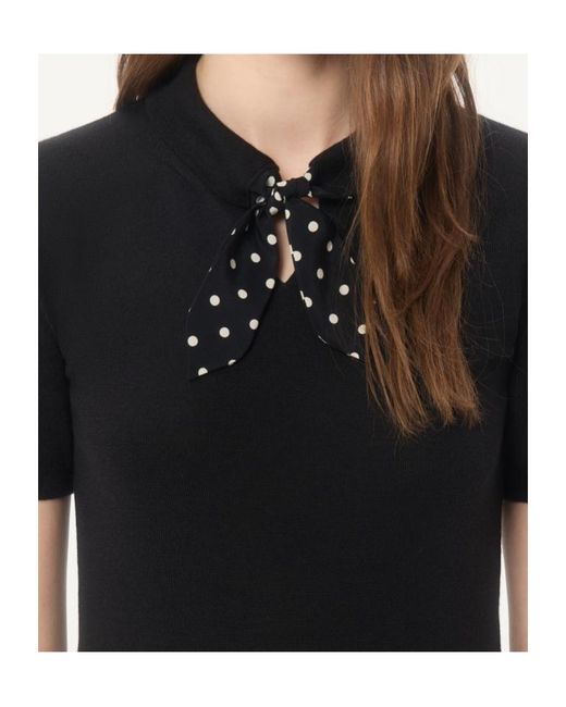 Valentino Black Vlogo Signature Scarf Detailed Knitted Top