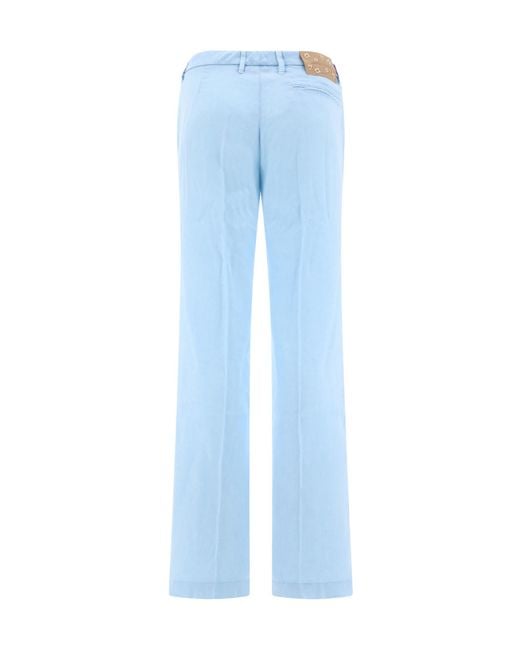 Jacob Cohen Blue Pressed-Crease Straight-Leg Trousers