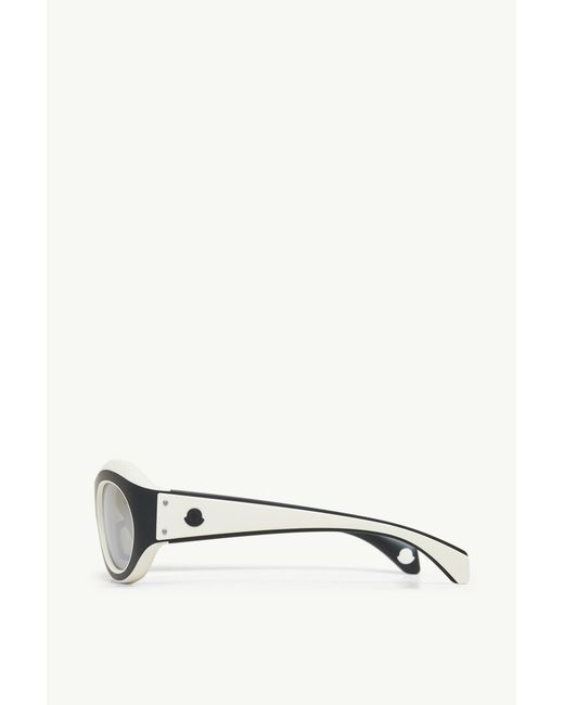 Moncler White Ramillon Oval Sunglasses for men