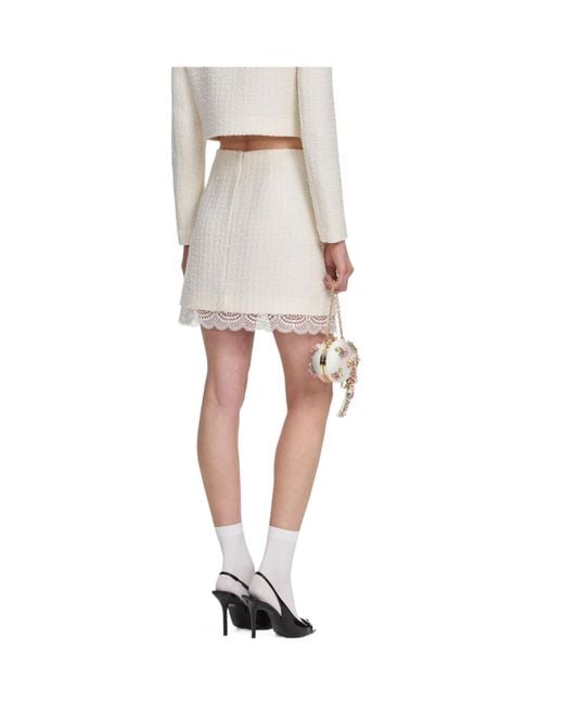 Self-Portrait White Boucle Lace Mini Skirt