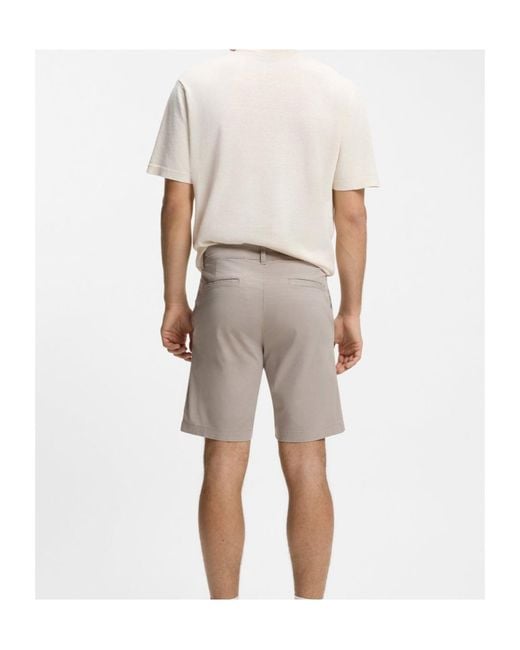 Boss Gray Textured Cotton Shorts for men