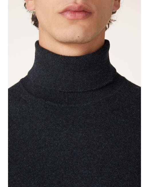 Loro Piana Black Classic Turtleneck Jumper for men