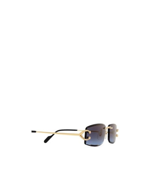 Cartier Blue Rectangular Frame Sunglasses for men
