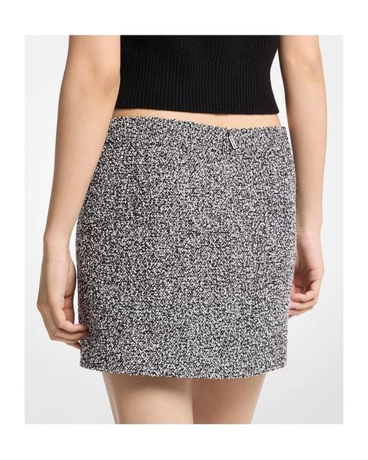 Michael Kors Black Cotton Blend Tweed Mini Skirt