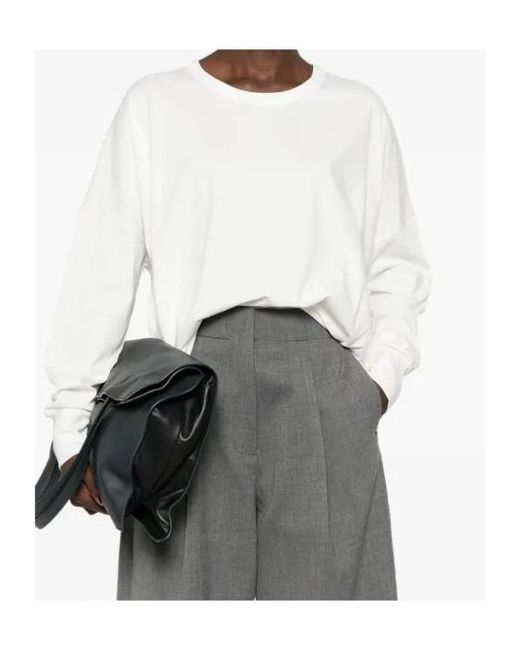 Studio Nicholson White Loop Oversized Long Sleeve Top