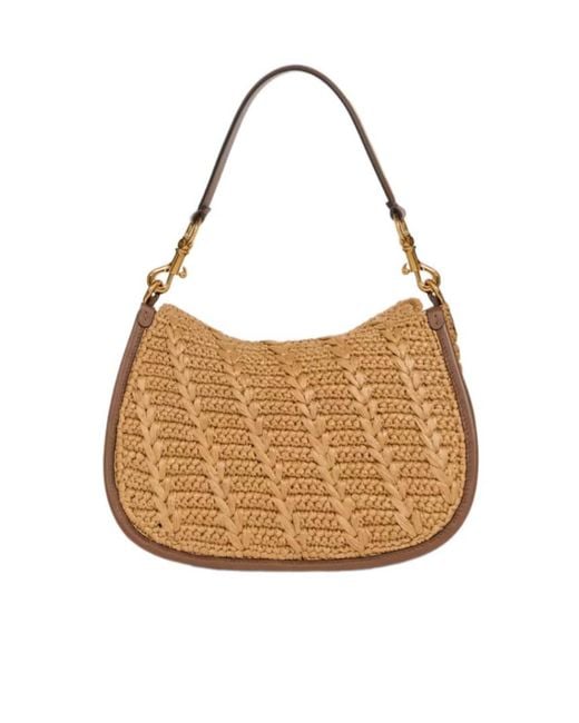 Etro Brown Interwoven Medium Pony Bag