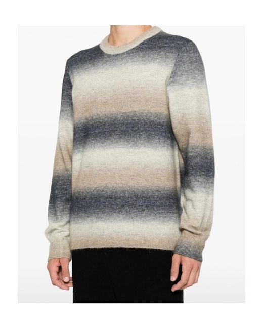 Samsøe & Samsøe Gray Gradient-Effect Striped Sweater for men