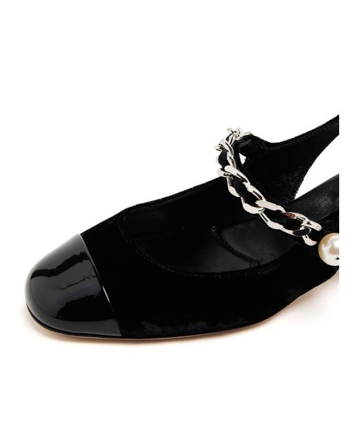 Miu Miu Black Iconic Bicolor High-Heeled Sandals