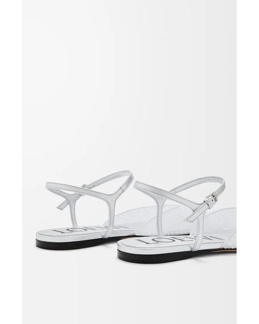 Loewe White Toy Ankle Strap Ballerinas