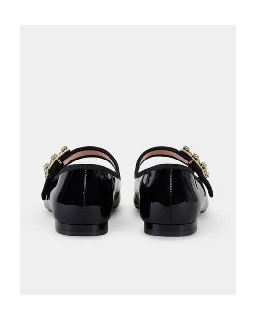 Roger Vivier Black Très Vivier Buckle Embellished Babies Ballerinas