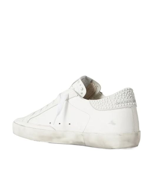 Golden Goose Deluxe Brand White Super-Star Embellished Imitation Casual Sneakers