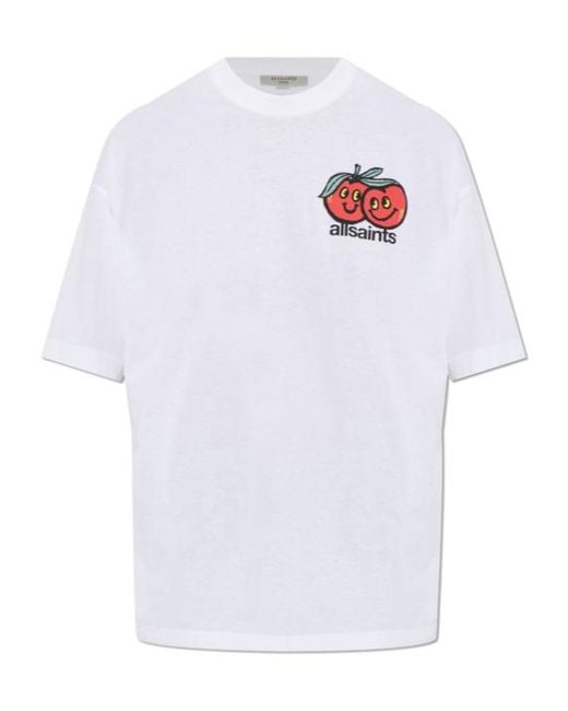 AllSaints White T-Shirt 'Mutual Etta'