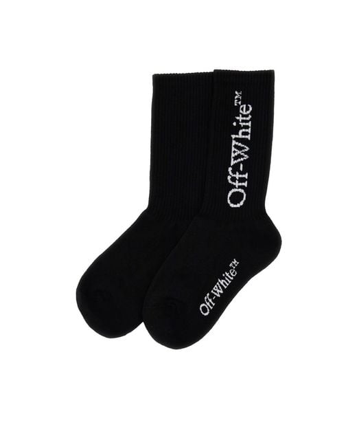 Off-White c/o Virgil Abloh Black Logo Intarsia Socks