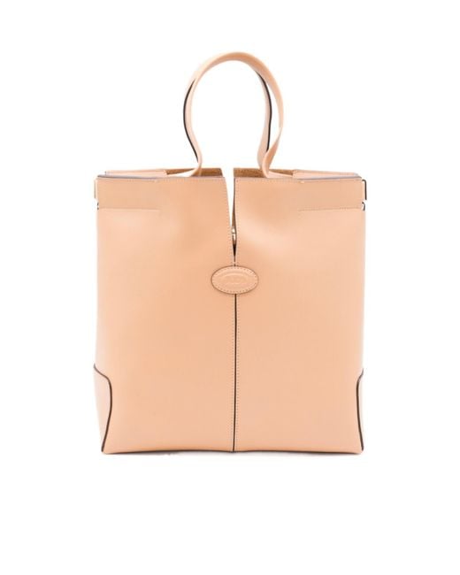 Tod's Natural Di Bag Folio Small Top Handle Bag