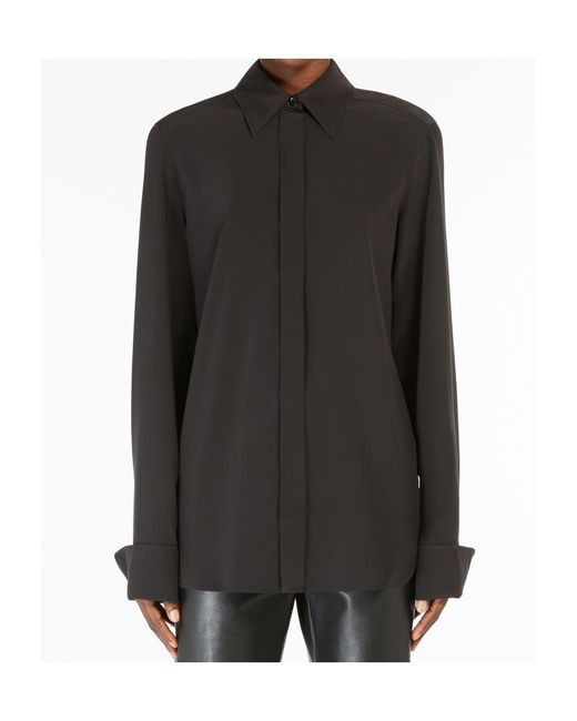 Sportmax Black Classic Collared Long-Sleeved Shirt