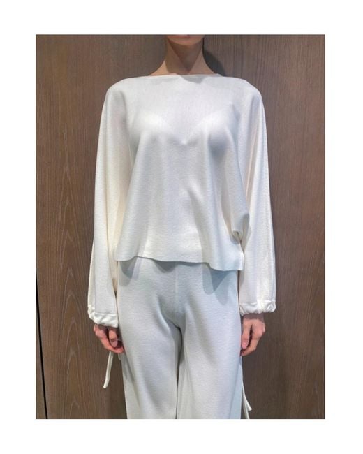 Max Mara White Wool Yarn Sweater