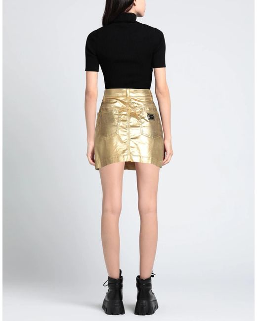 Dolce & Gabbana Metallic Solid Color Stretch Mini Skirt